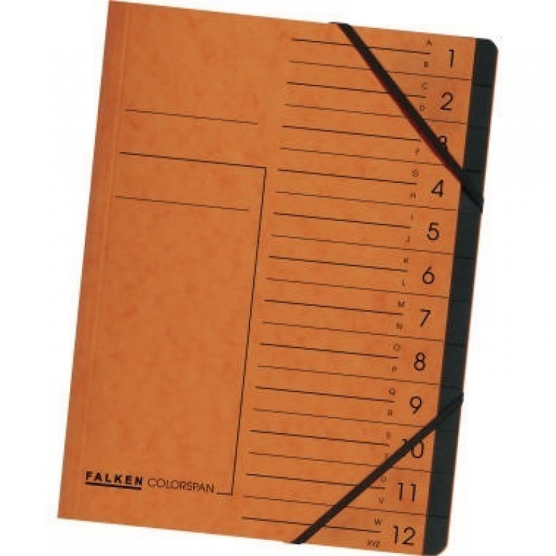 Falken Ordnungsmappe 11288826 DIN A4 12Fächer Karton orange Falken Ordnungsmappe 11288826 DIN A4 12Fächer Karton orange