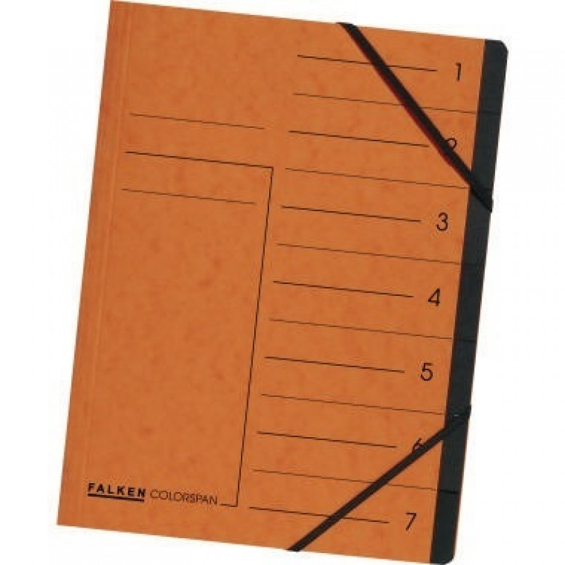 Falken Ordnungsmappe 11288586 DIN A4 7Fächer Karton orange Falken Ordnungsmappe 11288586 DIN A4 7Fächer Karton orange
