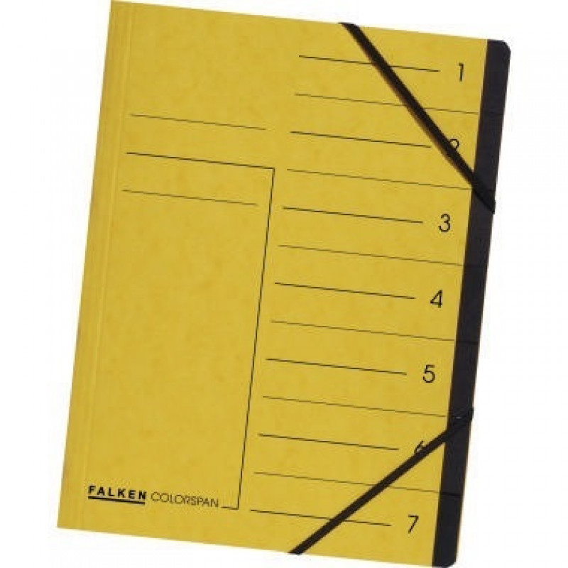 Falken Ordnungsmappe 11288073 DIN A4 7Fächer Karton gelb Falken Ordnungsmappe 11288073 DIN A4 7Fächer Karton gelb