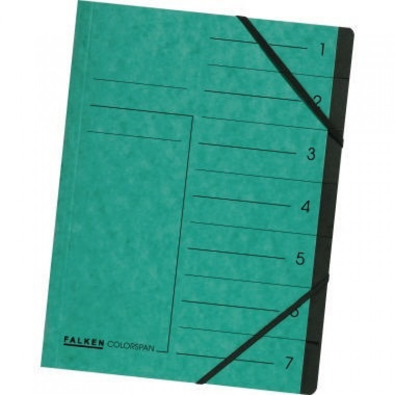 Falken Ordnungsmappe 11288065 DIN A4 7Fächer Karton grün Falken Ordnungsmappe 11288065 DIN A4 7Fächer Karton grün