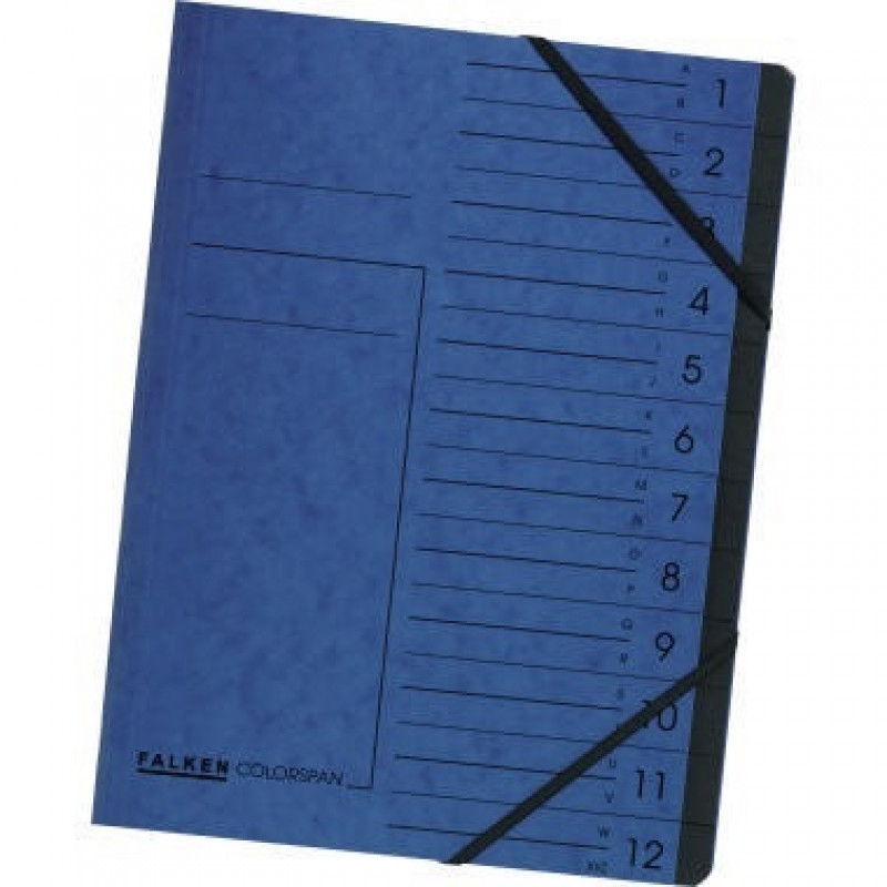 Falken Ordnungsmappe 11288099 DIN A4 12Fächer Karton blau Falken Ordnungsmappe 11288099 DIN A4 12Fächer Karton blau