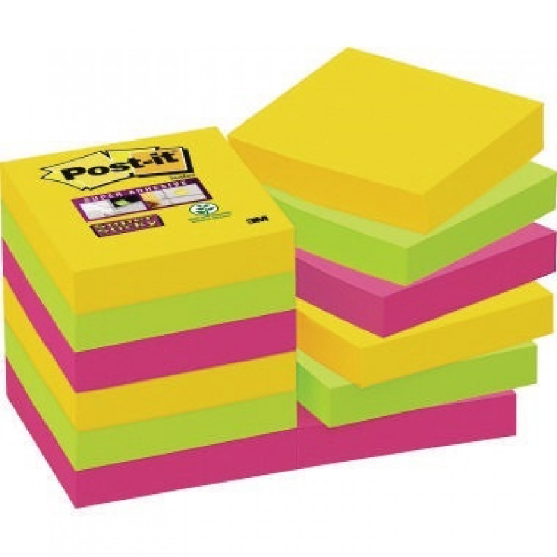Post-it Haftnotiz Super Sticky 62212SR 48x48mm 12 St./Pack.