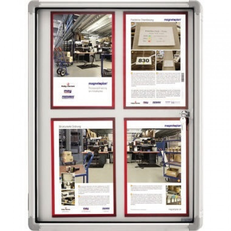 magnetoplan Schaukasten SP 1215000 61x75cm 4xDIN A4 Aluminium ws magnetoplan Schaukasten SP 1215000 61x75cm 4xDIN A4 Aluminium ws