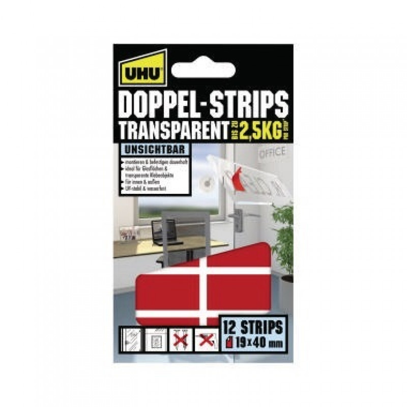 UHU Doppelstrips 45515 transparent 12 St./Pack