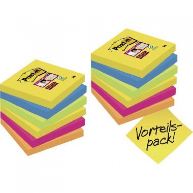 Post-it Haftnotiz Super Sticky 654SR9+3 76x76mm 12 St./Pack. Post-it Haftnotiz Super Sticky 654SR9+3 76x76mm 12 St./Pack.