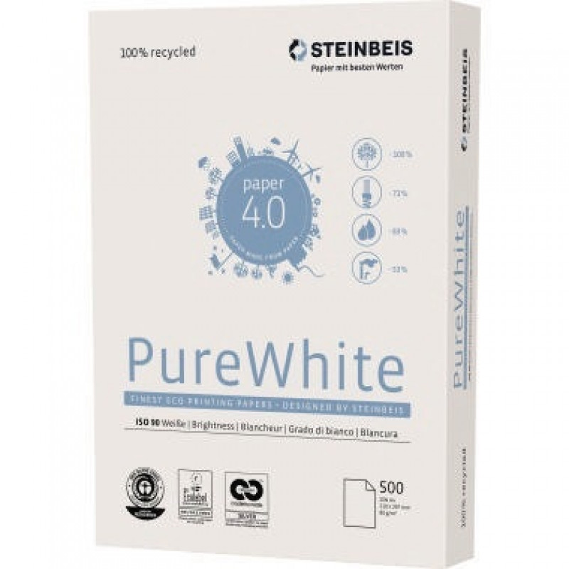 Steinbeis Kopierpapier PureWhite 521808010001 DIN A4 500 Bl./Pack. Steinbeis Kopierpapier PureWhite 521808010001 DIN A4 500 Bl./Pack.