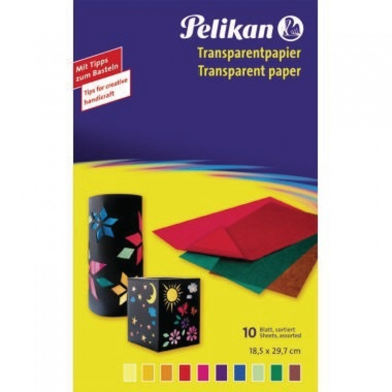 Pelikan Transparentpapier 233 M/10 137943 farbig sortiert 10 Bl./Pack. Pelikan Transparentpapier 233 M/10 137943 farbig sortiert 10 Bl./Pack.