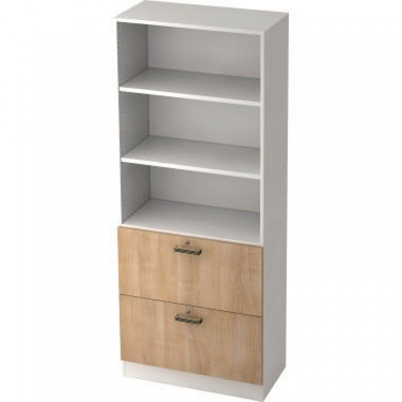 Hammerbacher Registraturschrank V7300/W/N/SG 5OH weiß/nußbaum Hammerbacher Registraturschrank V7300/W/N/SG 5OH weiß/nußbaum