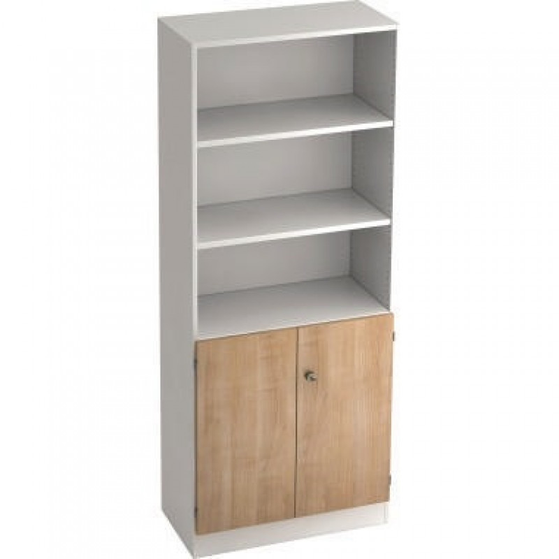 Hammerbacher Regalschrank Solid V6770/W/N/SG 5OH weiß/nußbaum Hammerbacher Regalschrank Solid V6770/W/N/SG 5OH weiß/nußbaum