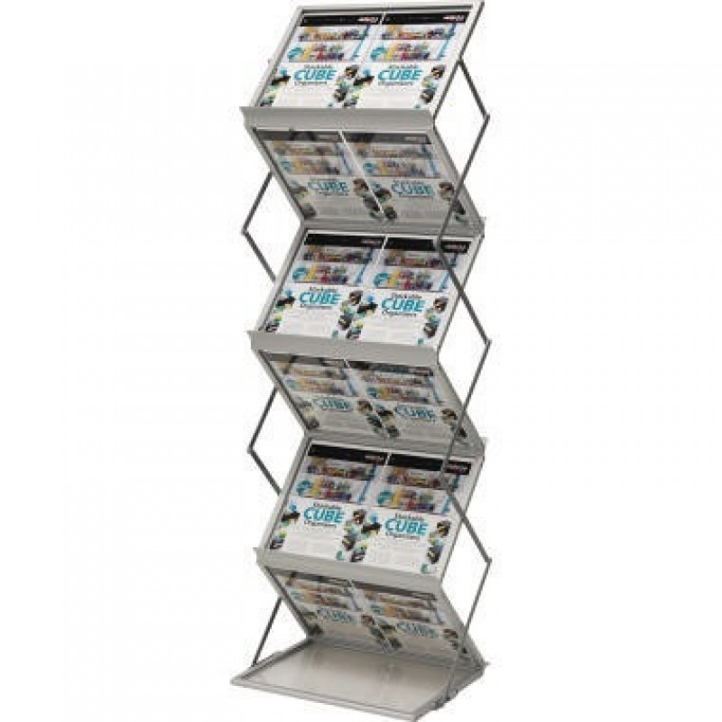 Deflecto Prospektständer 36300 37x28x150cm DIN A3 6 Fächer si Deflecto Prospektständer 36300 37x28x150cm DIN A3 6 Fächer si