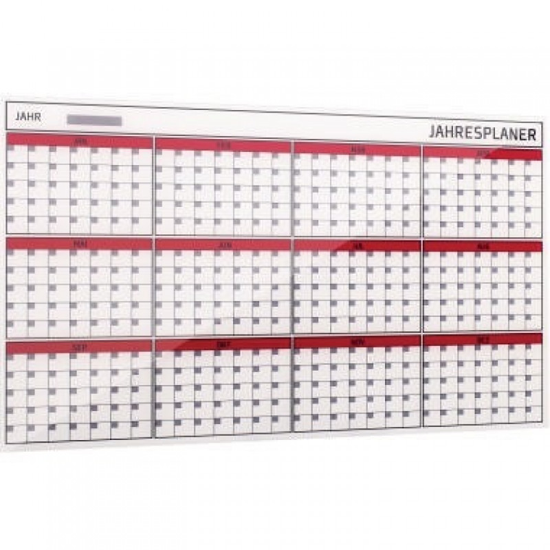 Bi-Office Jahresplaner GL163901 Glas Kollektion 4mm weß Bi-Office Jahresplaner GL163901 Glas Kollektion 4mm weß