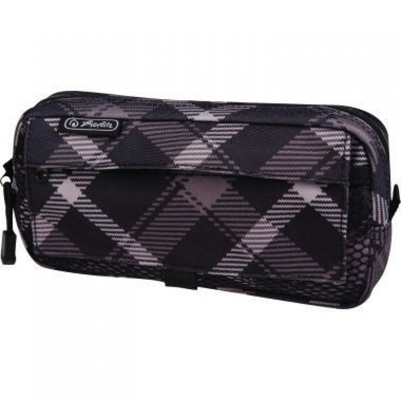 Herlitz Schüleretui 11281714 2Aussentaschen Karo Polyester grau Herlitz Schüleretui 11281714 2Aussentaschen Karo Polyester grau