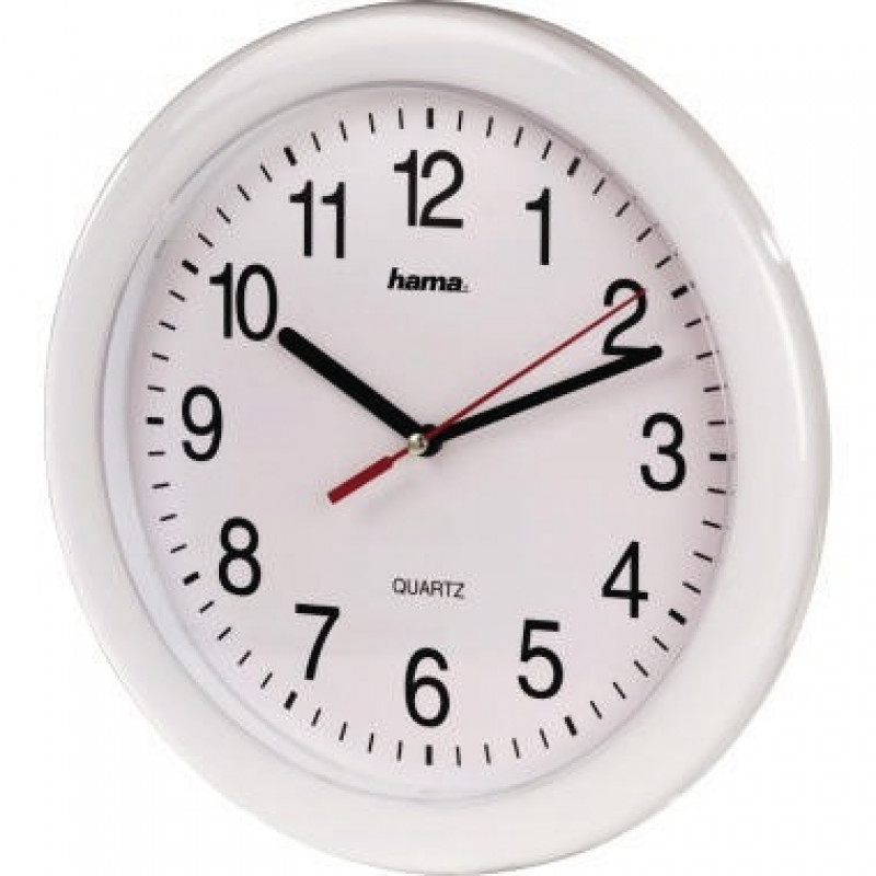 Hama Wanduhr PP-250 00113921 25cm analog Kunststoff ws Hama Wanduhr PP-250 00113921 25cm analog Kunststoff ws