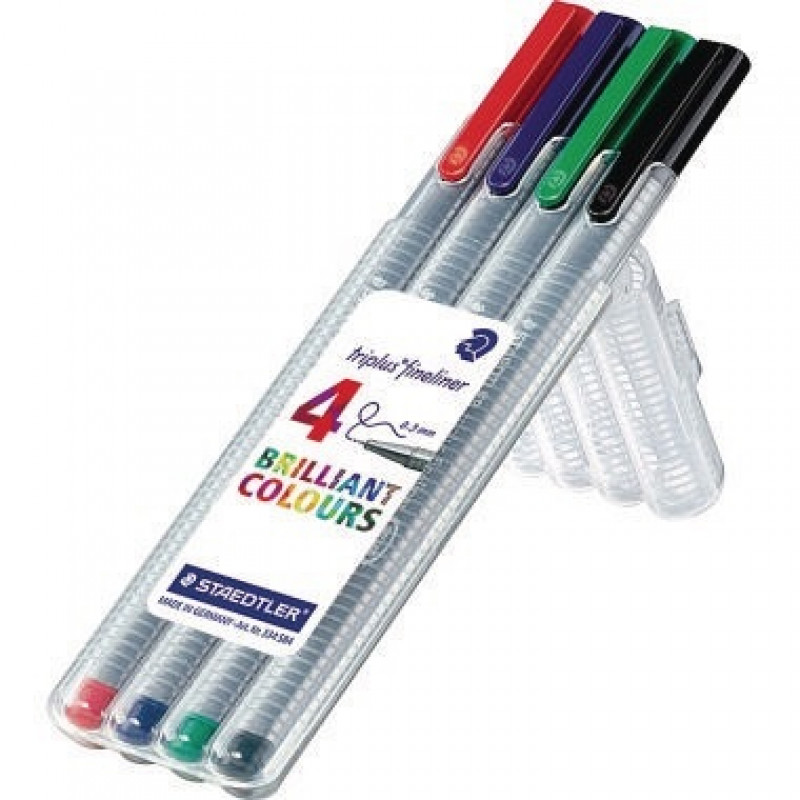 STAEDTLER Fineliner triplus 334 SB4 0,3mm sortiert 4 St./Pack. STAEDTLER Fineliner triplus 334 SB4 0,3mm sortiert 4 St./Pack.
