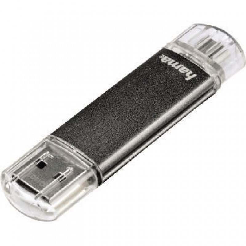 Hama USB-Stick FlashPen Laeta Twin 00123926 64GB 10MB/s USB 2.0 grau Hama USB-Stick FlashPen Laeta Twin 00123926 64GB 10MB/s USB 2.0 grau