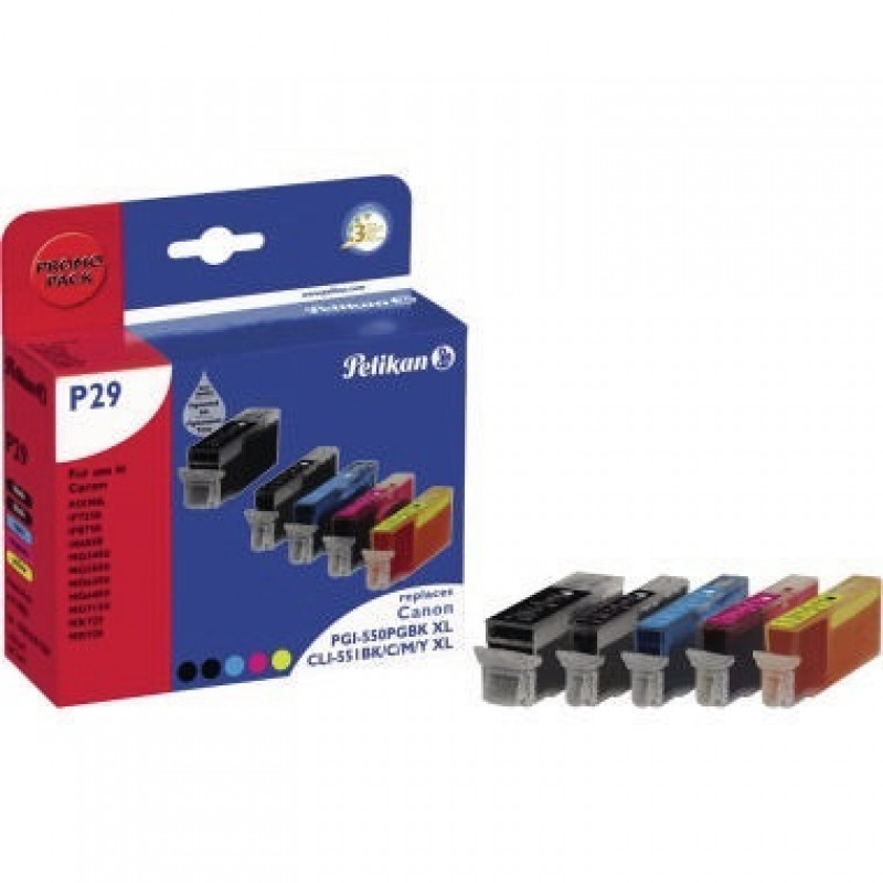 Pelikan Tintenpatrone 4110053 P29 wie PGI550XL/CLI551XL 5 St./Pack. Pelikan Tintenpatrone 4110053 P29 wie PGI550XL/CLI551XL 5 St./Pack.