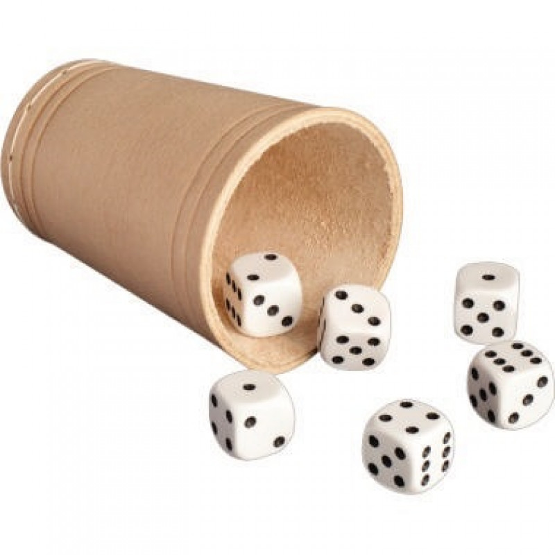 RNK Würfelspielset 5811 Becher 5 Würfel A6 Block RNK Würfelspielset 5811 Becher 5 Würfel A6 Block