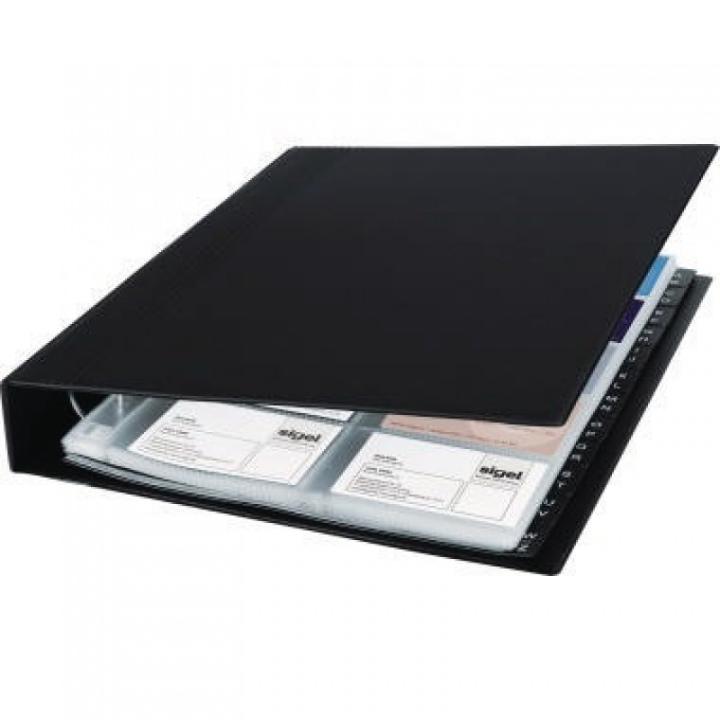 Sigel Visitenkartenringbuch VZ301 max. 400Karten 20Hüllen schwarz Sigel Visitenkartenringbuch VZ301 max. 400Karten 20Hüllen schwarz
