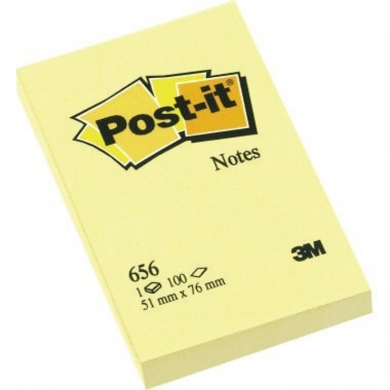 Post-it Haftnotiz Notes 656 51x76mm 100Blatt gelb Post-it Haftnotiz Notes 656 51x76mm 100Blatt gelb
