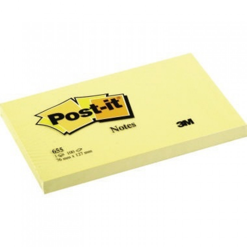 Post-it Haftnotiz Notes 655 127x76mm 100Blatt gelb Post-it Haftnotiz Notes 655 127x76mm 100Blatt gelb