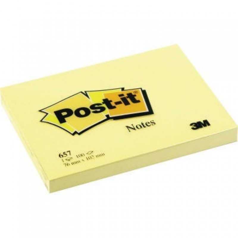 Post-it Haftnotiz Notes 657 102x76mm 100Blatt gelb Post-it Haftnotiz Notes 657 102x76mm 100Blatt gelb