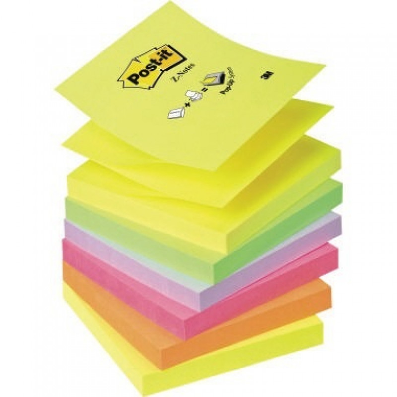 Post-it Haftnotiz Z-Notes Neon R330NR sortiert 6 St./Pack. Post-it Haftnotiz Z-Notes Neon R330NR sortiert 6 St./Pack.