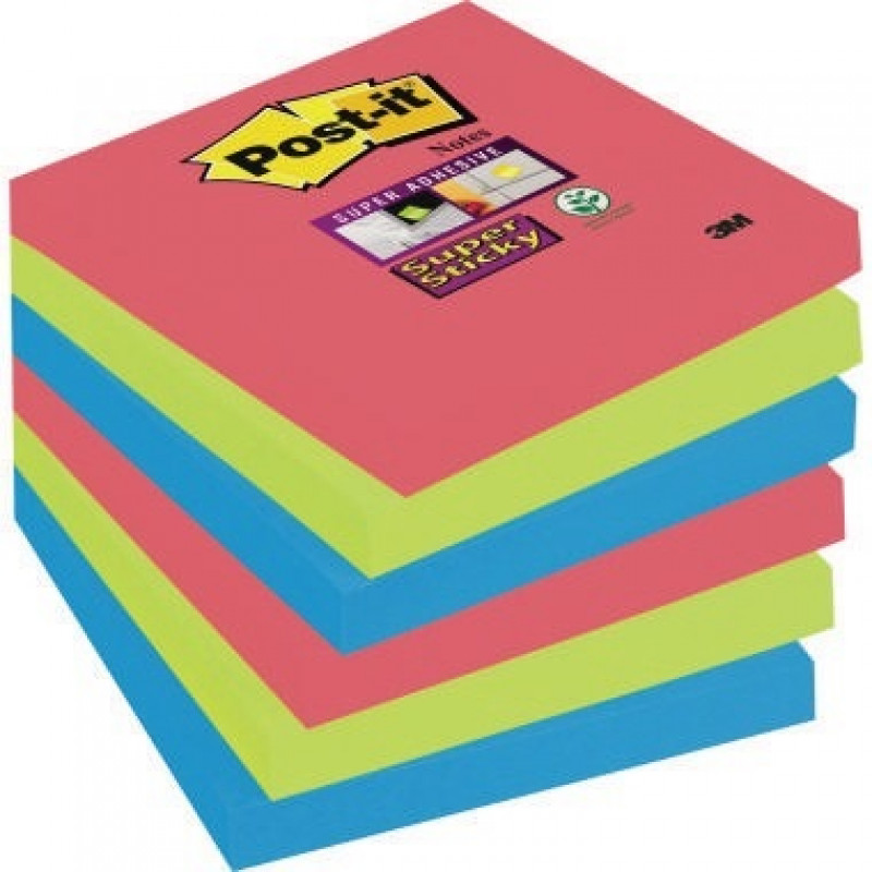 Post-it Haftnotiz 6546SJ 76x76mm 90Bl. rt/gn/bl 6 St./Pack. Post-it Haftnotiz 6546SJ 76x76mm 90Bl. rt/gn/bl 6 St./Pack.
