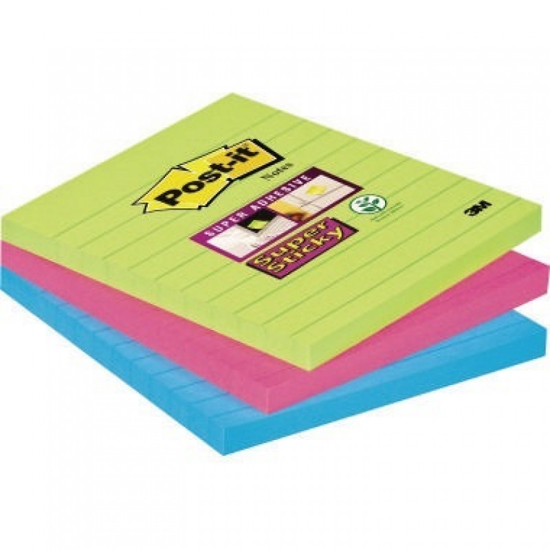 Post-it Haftnotiz Super Sticky Notes 6753SSMX sortiert 3 St./Pack. Post-it Haftnotiz Super Sticky Notes 6753SSMX sortiert 3 St./Pack.