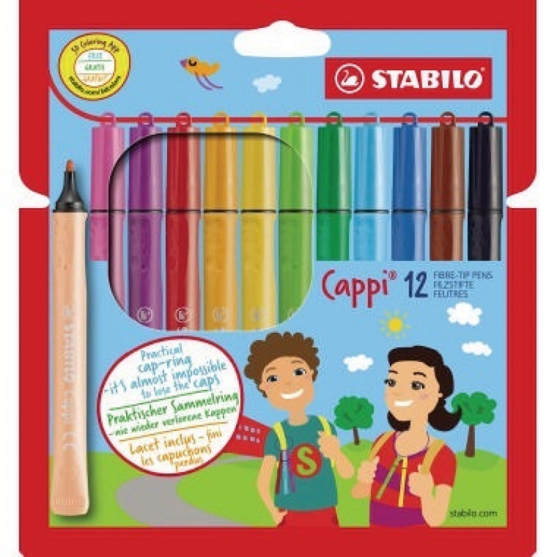 STABILO Fasermaler Cappi 168/12-4 1mm sortiert 12 St./Pack.