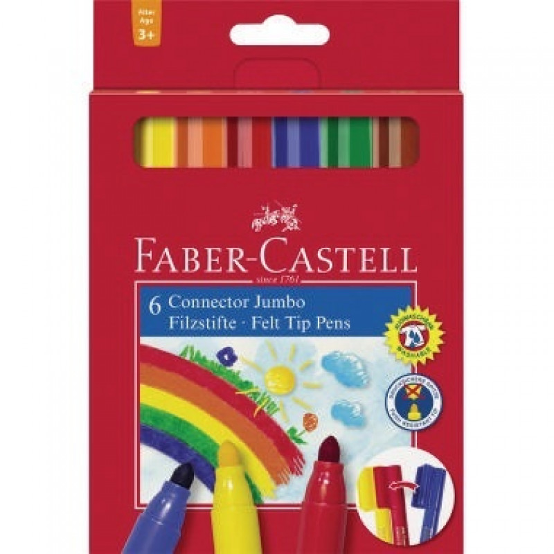 Faber-Castell Fasermaler CONNECTOR Pens Jumbo 155208 6 St./Pack.