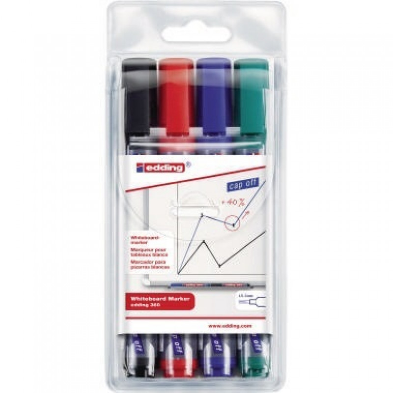 edding Whiteboardmarker-Set 4-360-4 1,5-3,0 mm f. sortier 4 St./Pack edding Whiteboardmarker-Set 4-360-4 1,5-3,0 mm f. sortier 4 St./Pack