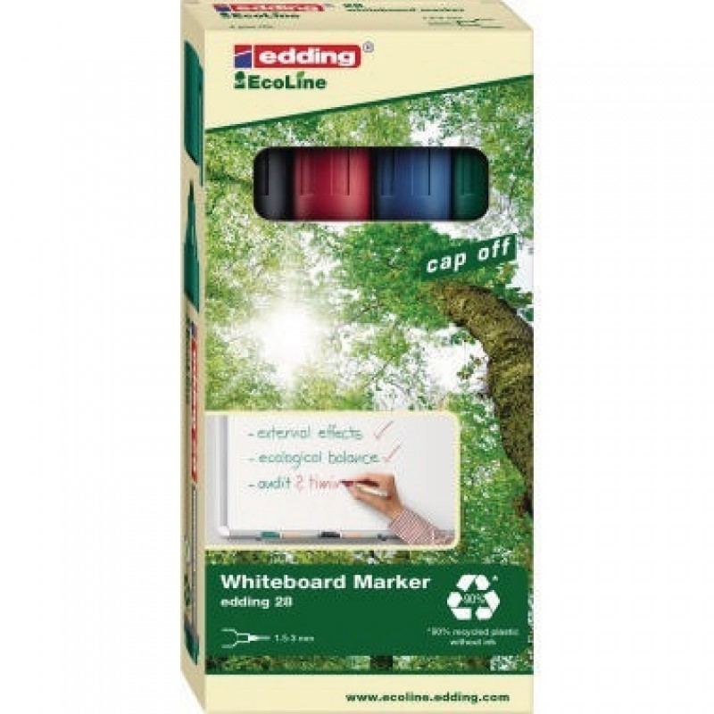 edding Boardmarker 28 EcoLine 4-28-4 1,5-3mm sortiert 4 St./Pack. edding Boardmarker 28 EcoLine 4-28-4 1,5-3mm sortiert 4 St./Pack.