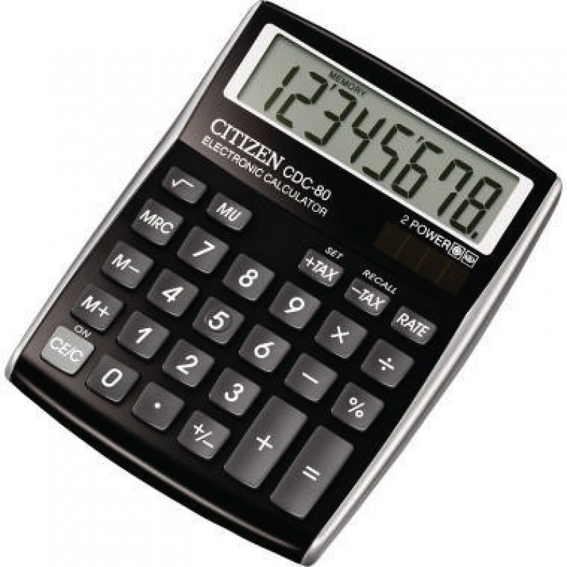 Citizen Tischrechner CDC-80 802343 8stellig Solar/Batterie sw Citizen Tischrechner CDC-80 802343 8stellig Solar/Batterie sw