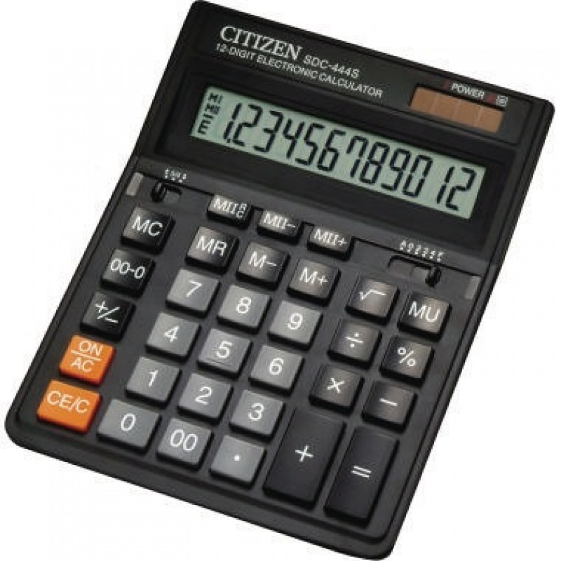 Citizen Tischrechner SDC444S 12stellig Solar/Batterie schwarz Citizen Tischrechner SDC444S 12stellig Solar/Batterie schwarz
