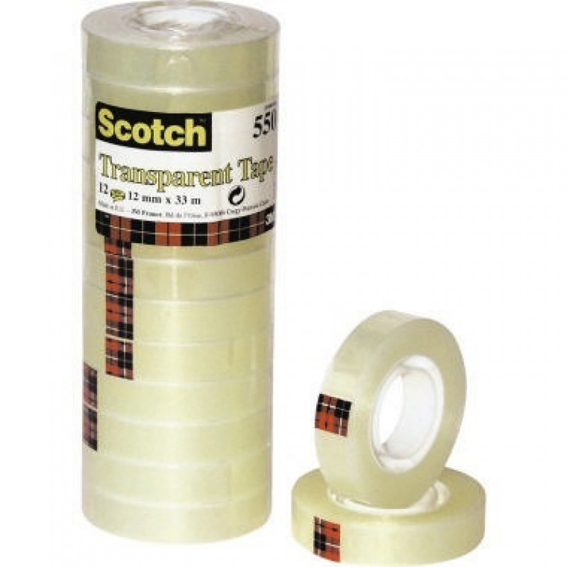 SCOTCH Klebeband transparent 550 12mmx33m Pa=12St SCOTCH Klebeband transparent 550 12mmx33m Pa=12St
