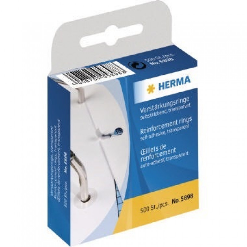 Herma Lochverstärkungsring 12mm transparent 500 St./Pack Herma Lochverstärkungsring 12mm transparent 500 St./Pack