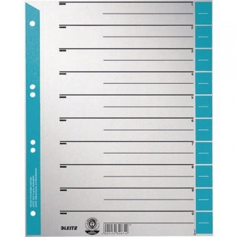 Leitz Trennblatt 16520030 DIN A4 230g Karton hellblau Leitz Trennblatt 16520030 DIN A4 230g Karton hellblau