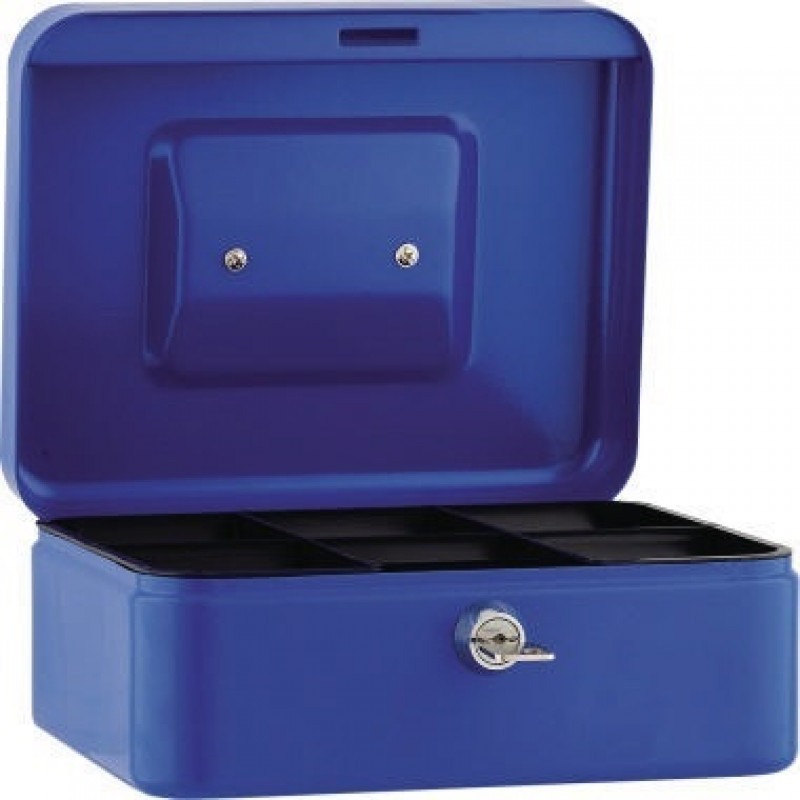 Geldkassette 20x9x16cm 6Fächer blau Geldkassette 20x9x16cm 6Fächer blau
