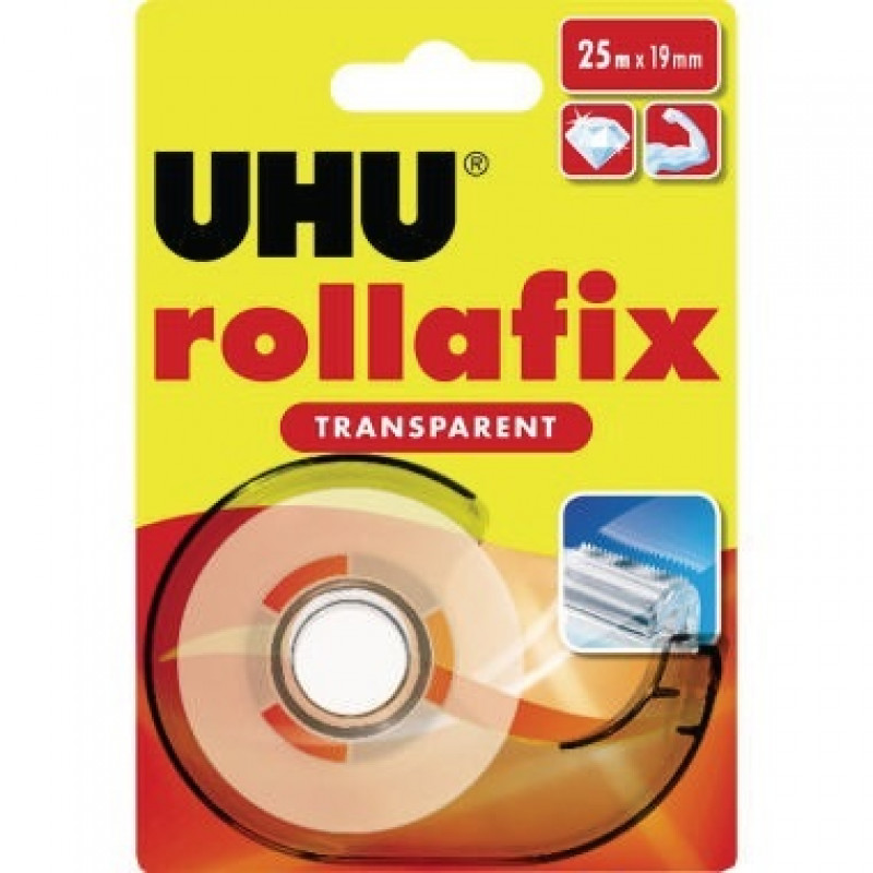 UHU Klebefilm rollafix 36965 19mmx25m transparent mit Abroller UHU Klebefilm rollafix 36965 19mmx25m transparent mit Abroller