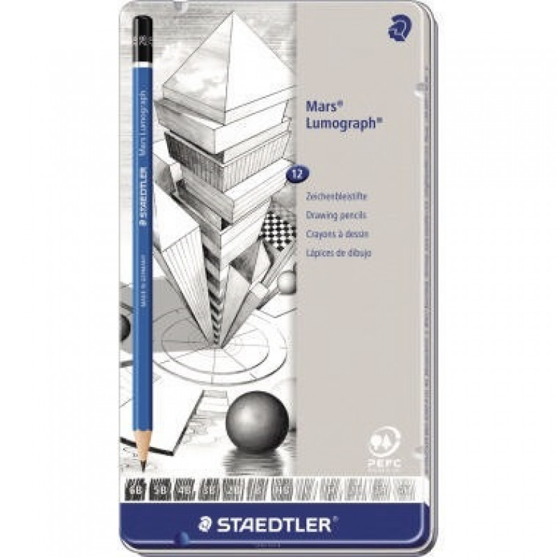 STAEDTLER Bleistift Mars Lumograph 100 G12 PEFC sortiert 12 St./Pack. STAEDTLER Bleistift Mars Lumograph 100 G12 PEFC sortiert 12 St./Pack.