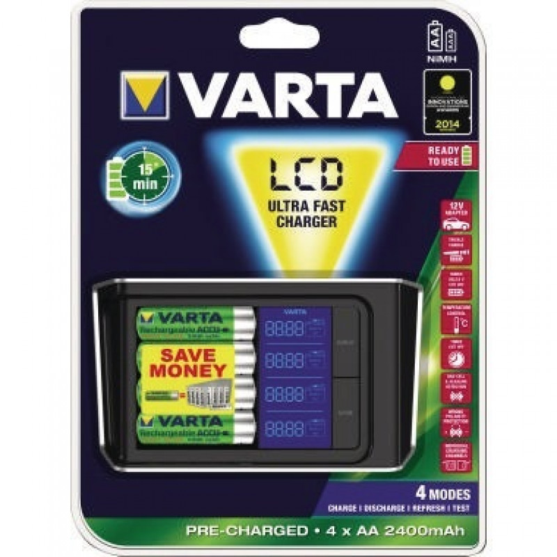 VARTA Aufladegerät LCD Ultra Fast Charger inkl. 4 Akkus VARTA Aufladegerät LCD Ultra Fast Charger inkl. 4 Akkus