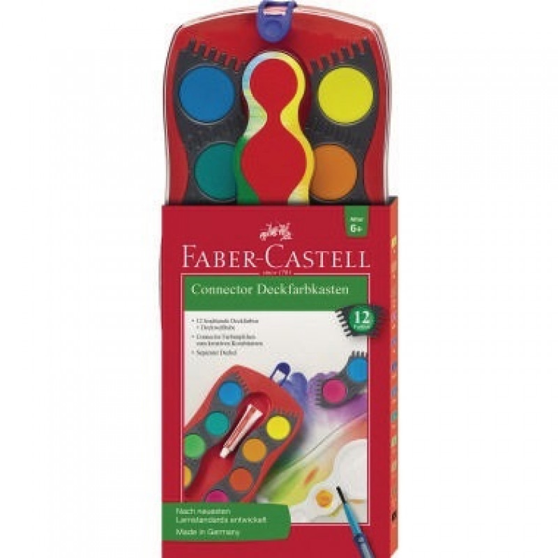 FABER CASTELL Farbkasten Connector 125030 12Farben FABER CASTELL Farbkasten Connector 125030 12Farben