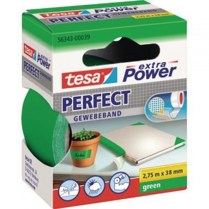 tesa Gewebeband extra Power Perfect 56343-00039 38mmx2,75m grün tesa Gewebeband extra Power Perfect 56343-00039 38mmx2,75m grün