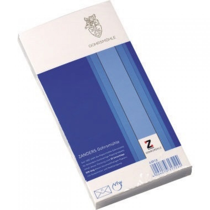 Zanders Briefhülle Gohrsmühle 43512 DIN lang 80g weiß 25 St./Pack. Zanders Briefhülle Gohrsmühle 43512 DIN lang 80g weiß 25 St./Pack.
