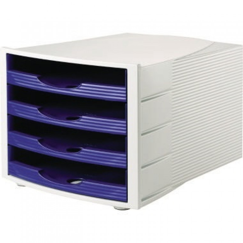 Soennecken Schubladenbox 1550 4offene Schübe blau Soennecken Schubladenbox 1550 4offene Schübe blau