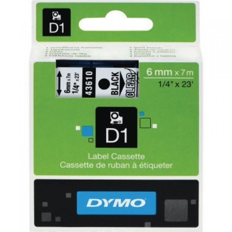 DYMO Schriftbandkassette D1 S0720770 6mmx7m sw auf tr