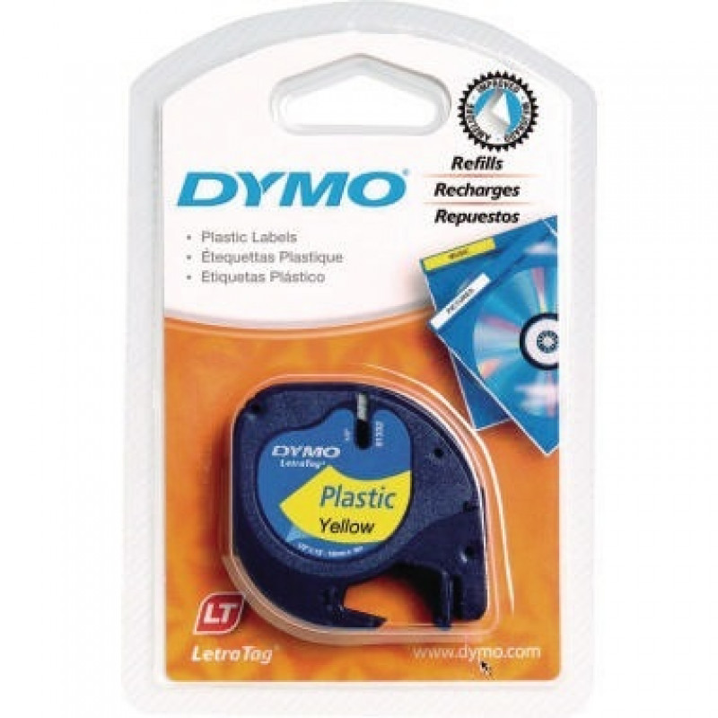 DYMO Schriftbandkassette LetraTag S0721670 12mmx4m schwarz auf gelb