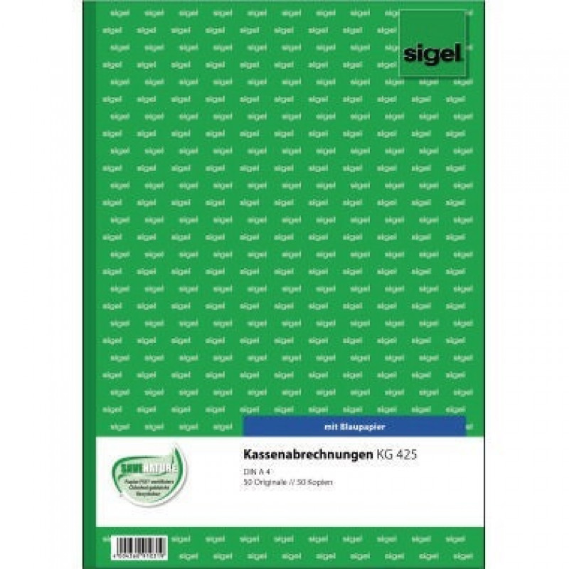 Sigel Kassenabrechnung KG425 DIN A4 2x50Blatt Sigel Kassenabrechnung KG425 DIN A4 2x50Blatt