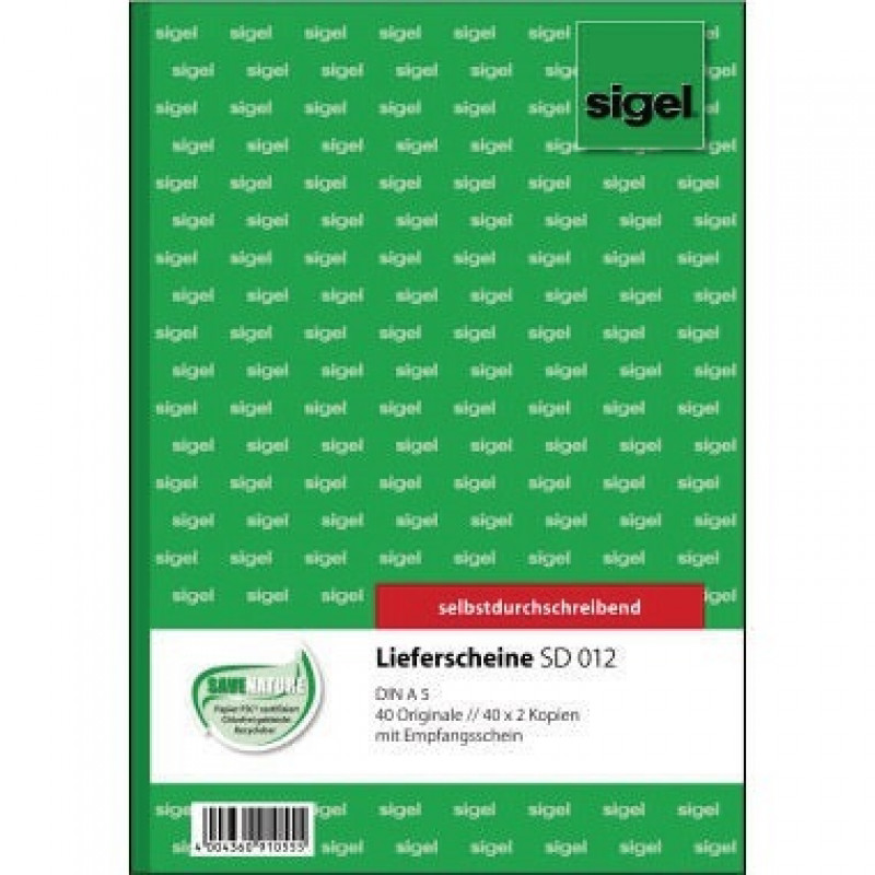Sigel Lieferschein SD012 DIN A5 selbstdurchschreibend 3x40Blatt Sigel Lieferschein SD012 DIN A5 selbstdurchschreibend 3x40Blatt