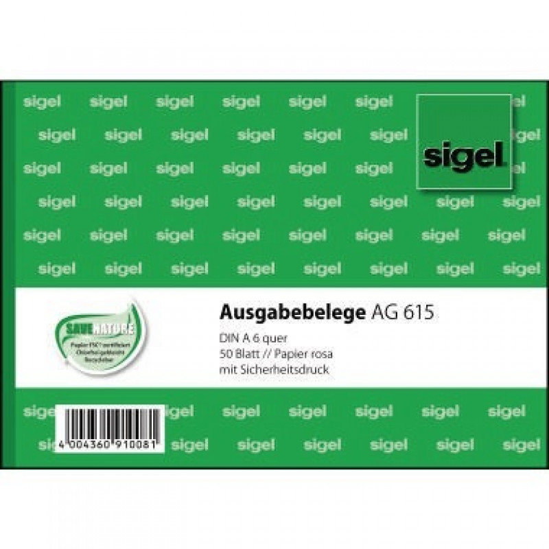 Sigel Ausgabebeleg AG615 DIN A6 quer 50Blatt Sigel Ausgabebeleg AG615 DIN A6 quer 50Blatt